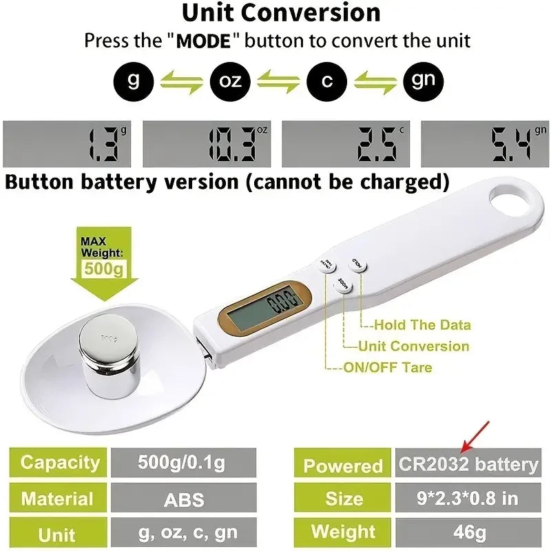 Electronic Kitchen Scale 500g 0.1g LCD Digital Measuring Food Flour Digital Spoon Scale Mini Kitchen Tool for Milk Coffee Scale OrdexHome.com