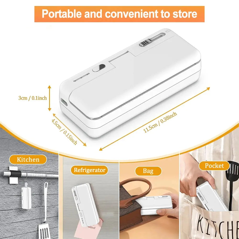 Mini Sealer Plastic Bag Sealing - USB Rechargeable OrdexHome.com