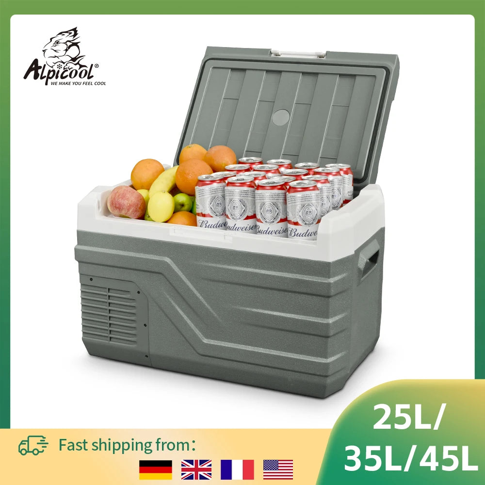 Alpicool NL 25L 35L 45L Car Refrigerator 12V Compressor Fridge Freezer 12/24V DC 100-240V AC Portable Cooler for Camping Travel OrdexHome.com