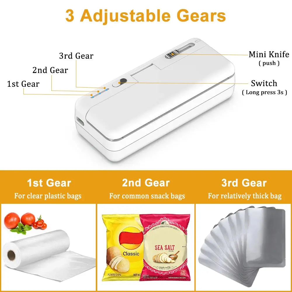 Mini Sealer Plastic Bag Sealing - USB Rechargeable OrdexHome.com