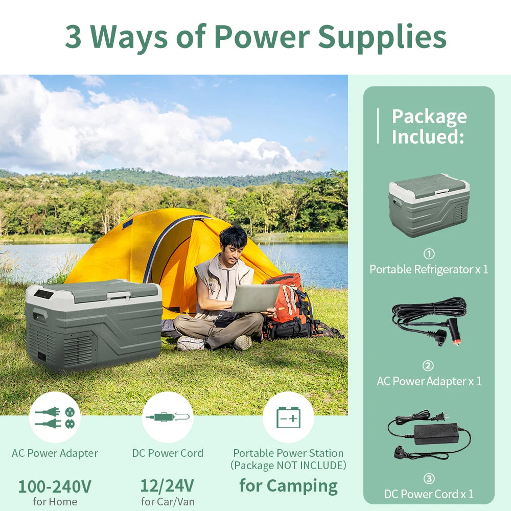 Alpicool NL 25L 35L 45L Car Refrigerator 12V Compressor Fridge Freezer 12/24V DC 100-240V AC Portable Cooler for Camping Travel OrdexHome.com